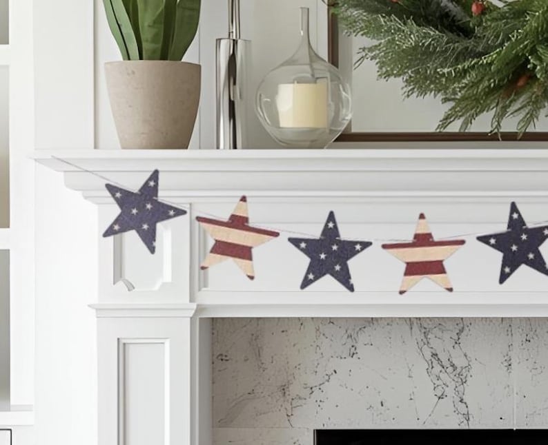 Guirlande du 4 juillet, guirlande patriotique, décoration du 4 juillet, décoration américaine, bannière de juillet, cadeaux patriotiques, décoration de guirlande du 4 juillet, image 1