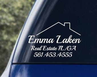 Custom Real Estate Decal| Real Estate Agent Decal | Real Estate Decal | Vinyl Decals|Decal real estate|Real estate marketing
