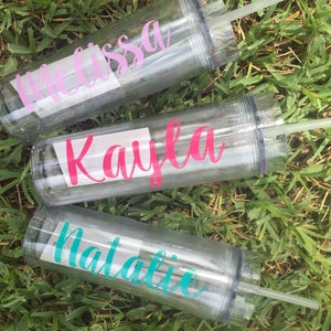 Skinny Tumbler Personalized Cup, Bachelorette Gift for Bride and Bridesmaids with straw, Bridal gift, skinny tumbler personalized, tumbler