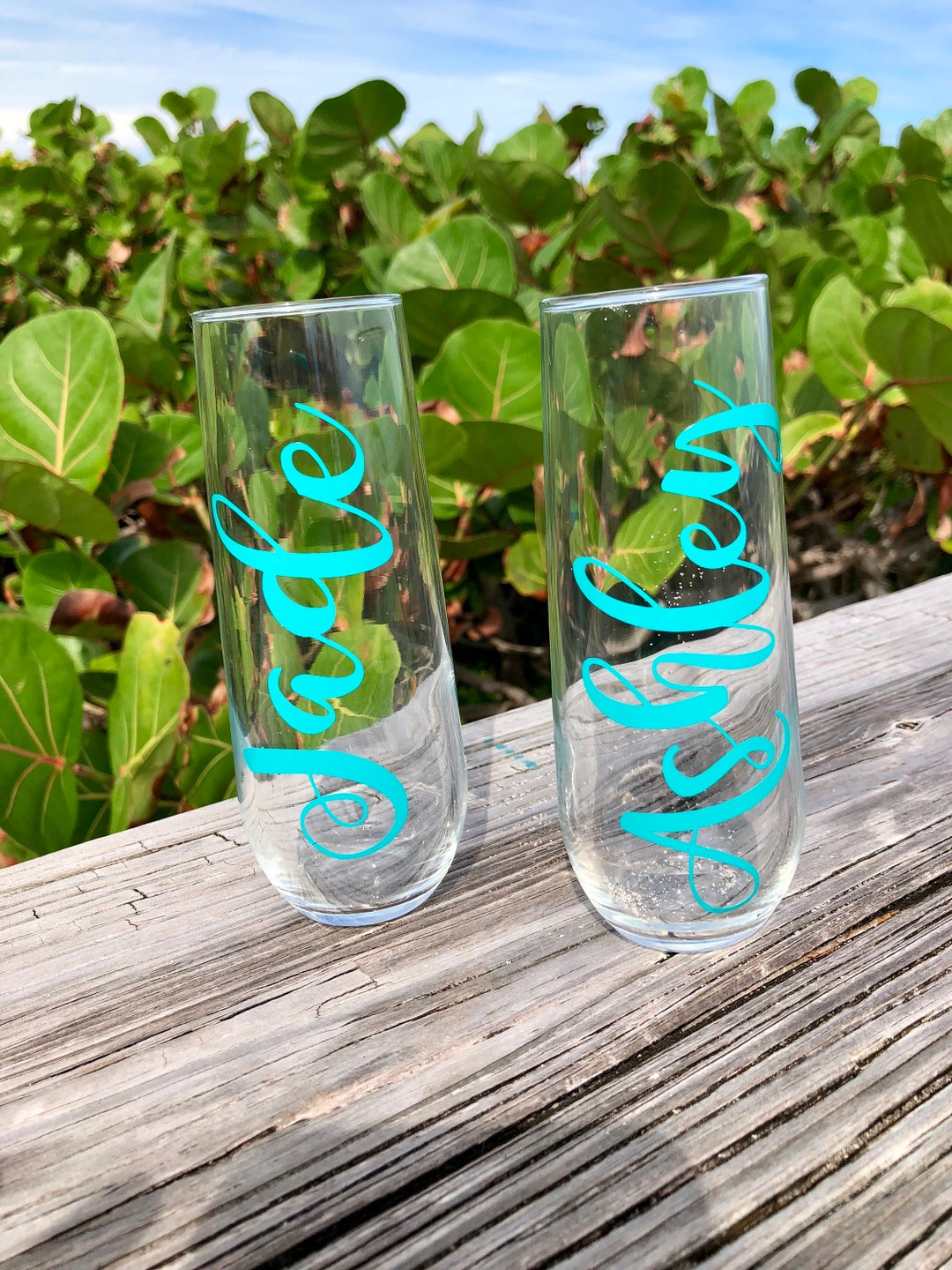 Stemless Champagne Flutes bridal Personalized Champagne Flute Stemless Champagne Flutes bridal Personalized Champagne Flute