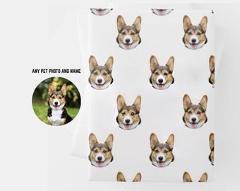 Custom Wrapping Paper Using Pet Photo Personalized Dog Christmas Wrapping Paper Cat Gift Wrapping Pet Gift Wrap Birthday Wrapping Paper