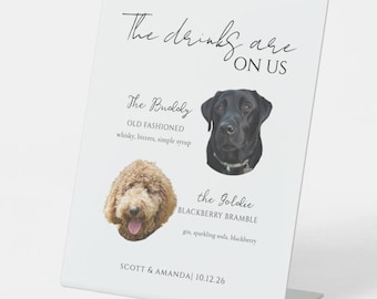 Dog Signature Cocktails Sign, Pet Signature Drink Bar Menu, Acrylic Wedding Bar Menu, Pet Wedding Bar Sign, Dog Signature Drinks Sign