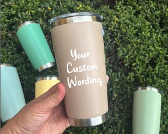 Custom Logo Tumblers: 20 oz Stainless Steel Corporate Gifts ,Vacation Trip Cup, Engraved Custom Logo Tumbler, Birthday Trip Cruise Cup,