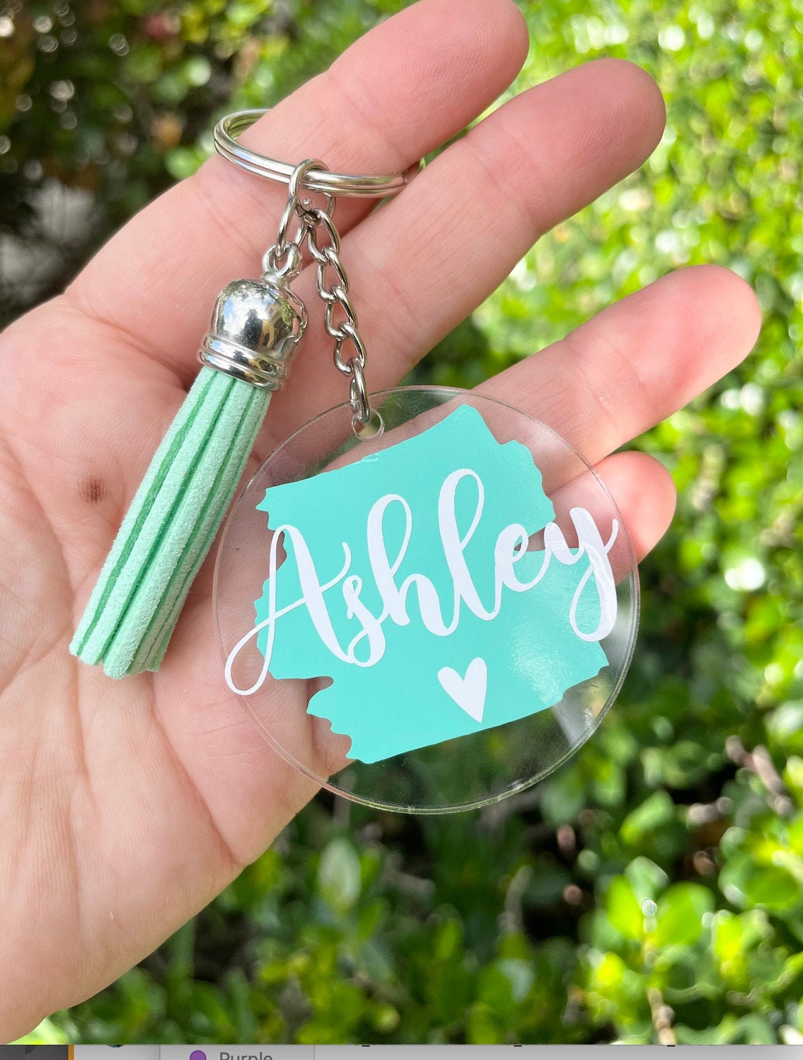 Personalised Keyring Keychain With Name & Tassel Acrylic Etsy