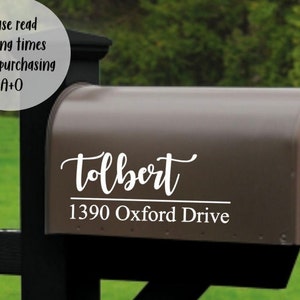 Personalized Mailbox Decal - Last Name and Address Decal - Mailbox Vinyl Decals - Mailbox Numbers- Mailbox Decals, Mailbox numbers,Cute Mail