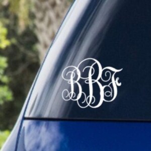 Monogram Car Decal / Car Decal / Script Monogram / Vinyl Monogram / Monogram Decal / Monogram Sticker / Monogram For Car / Car Monogram