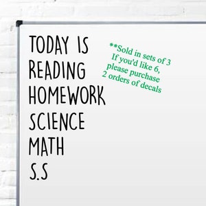Classroom Labels, White board Labels, Dry Erase Board Decals, Teacher Decals, Back to School Labels, Calendar Labels, Chalkboard Labels