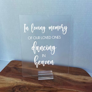 Reserved Memorial Sign, Personalized Memorial Plaque, In Loving Memory Wedding Decor, Sympathy Gift, Memorial Acrylic Wedding Sign