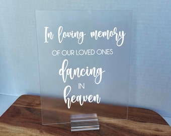 In Loving Memory Table Sign | In Memory Wedding Sign | Modern Script Acrylic Wedding Sign | Hashtag Signs | Wedding TableTop Signs