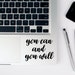 you can and you will decal, decal, sticker, love yourself, motivational, quote, cute, car, laptop, macbook, you can and you will, motivate