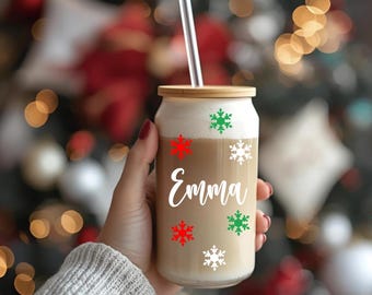 Personalized Christmas Tumbler, Christmas Gifts for Her, Christmas Gifts for Coworkers, Gifts for Mom,Personalized Christmas Glasses,
