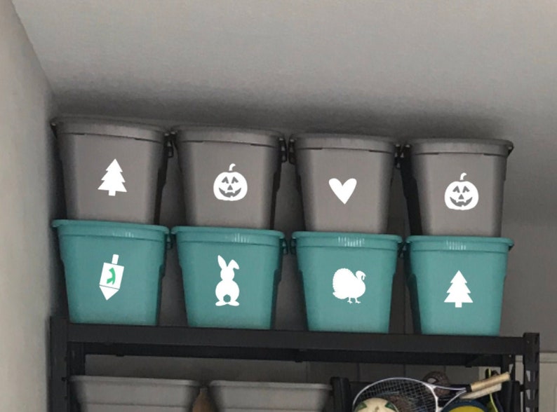 Storage Bin Decal, Holiday Storage Label,Large Storage Tote Decal,Organization,Halloween,Christmas,Easter,Decorations Container, Stoarge image 3