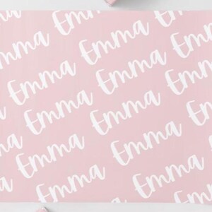 Papier d'emballage personnalisé avec nom personnalisé, Papier d'emballage personnalisé, Cadeaux pour elle, Papier d'emballage pour cadeaux, Emballage cadeau personnalisé, Rouleau d'emballage cadeau image 3