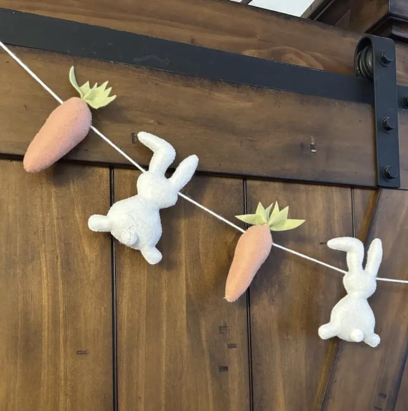 Felt Easter Garland | Felt Easter Bunny | Bunny Decor | Easter Decor ...