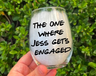 Personalized Engagement Wine Glasses, Just Engaged, Newly Engaged Gifts, Engagement Gift for the Couple, Just Engaged, Engagement party