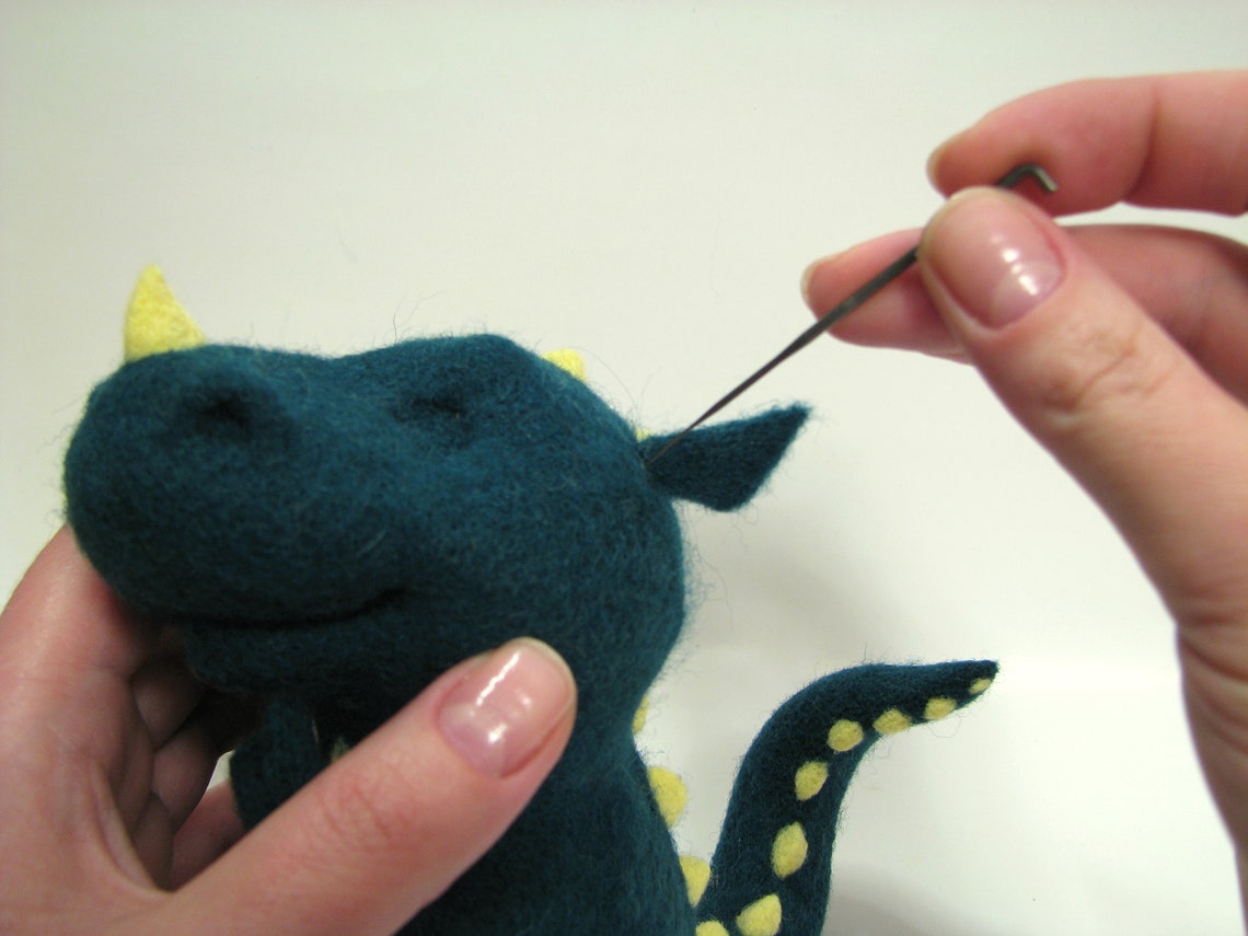 DIY Needle Felted Dragon tutorial felting instructions Etsy