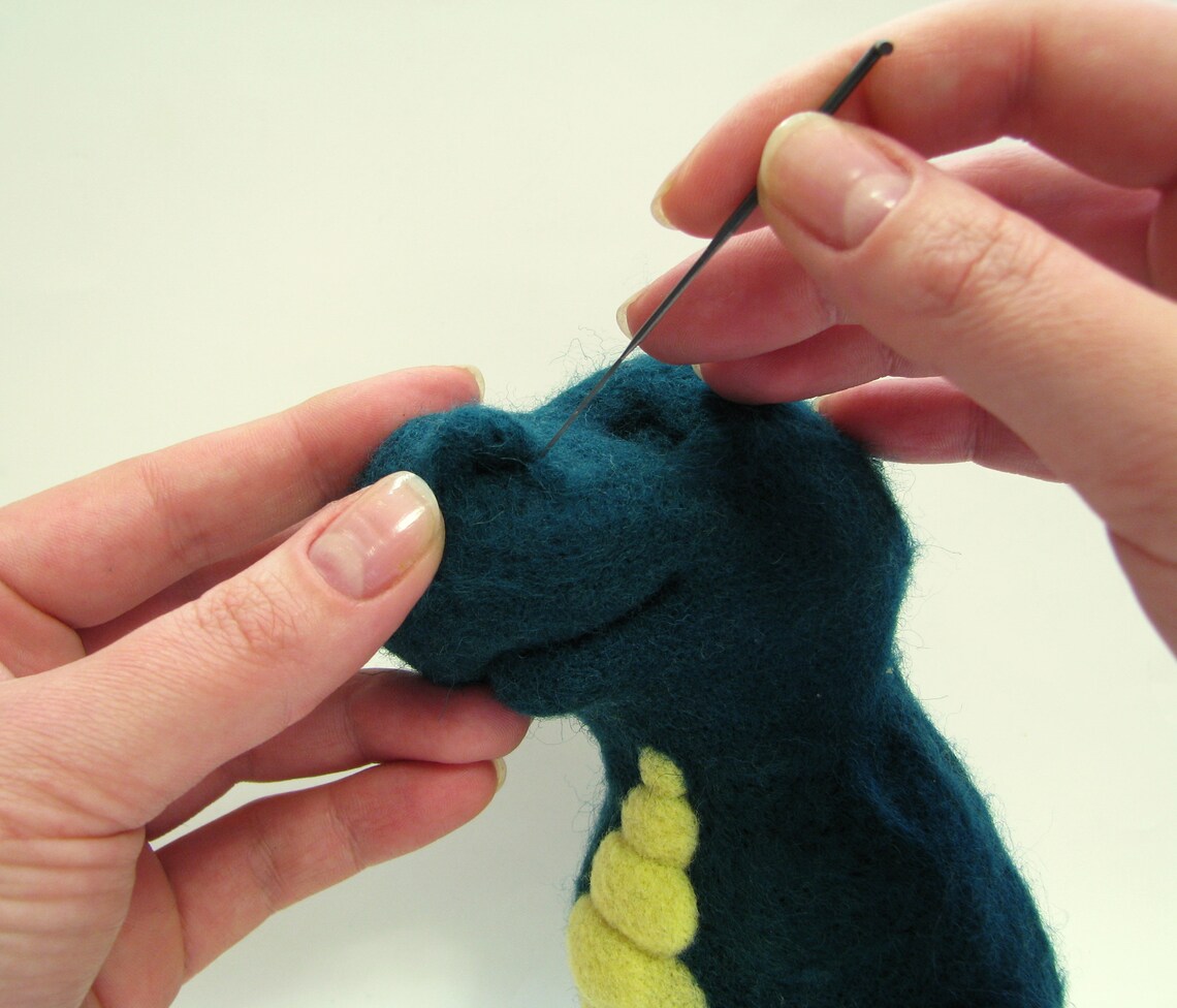 DIY Needle Felted Dragon tutorial felting instructions Etsy