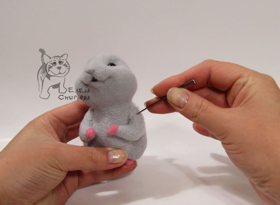 DIY Needle Felted Young mouse tutorial felting instructions Etsy