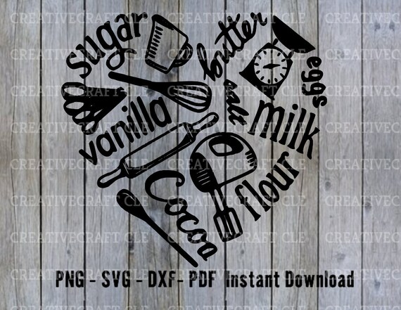Download baking heart bakers SVG instant download cut file for ...
