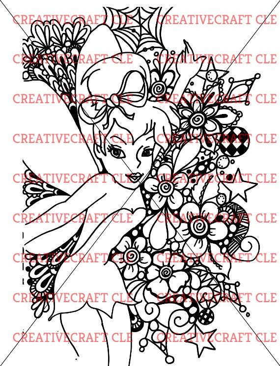 Download Zentangle SVG tinkerbell disney coloring page mandala ...