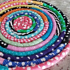Bright Coiled Fabric Trivet Mat Hot Pad Perfect for Protecting your Surfaces No Raw Edges Ready to Ship