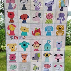 Dog Lover Quilt, Puppy Quilt, Child Quilt, Crib Quilt, Quilts for Sale, Bed Quilt, Baby Quilt Made to Order Free Shipping