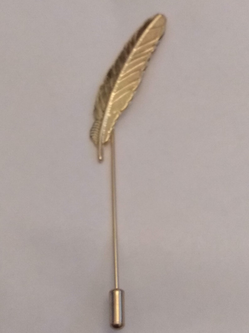 Men/'s Lapel Pin..Feather Stick Pin...Suit Brooch...Feather Brooch