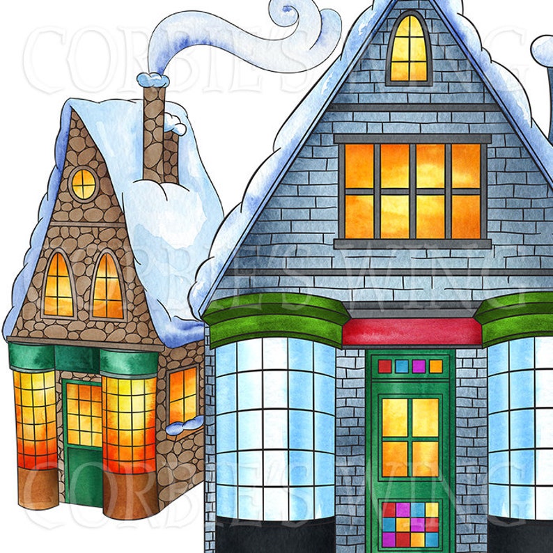 Watercolor Harry Potter Magic clipart. Hogsmeade edition Watercolor Harry Potter Magic clipart. Hogsmeade edition