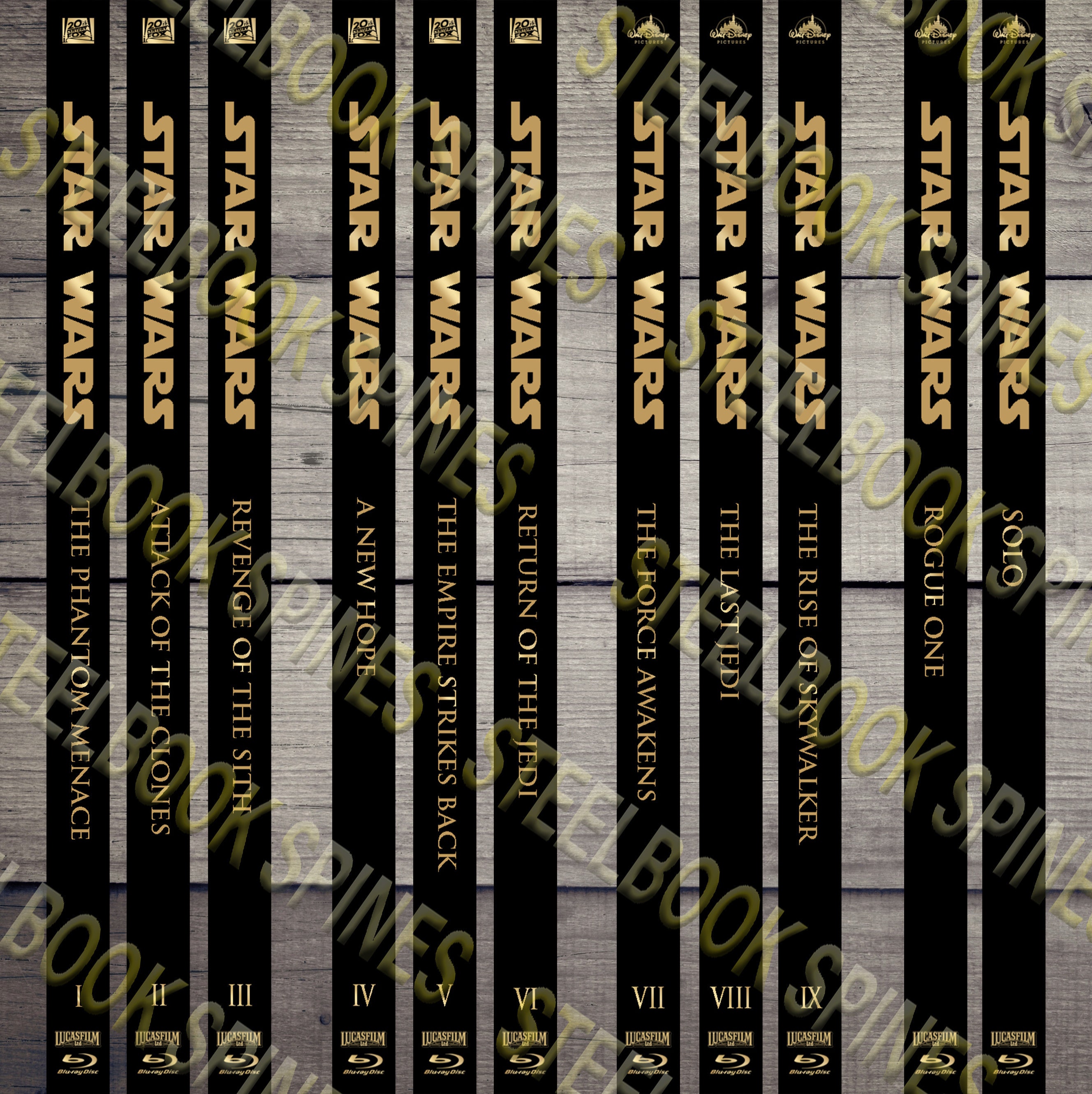 Star Wars Blu Ray Steelbook Spines Etsy