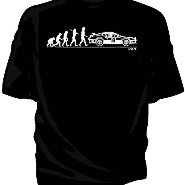 Alpine A310. Evolution of Man T-Shirt. Tee. Shirt