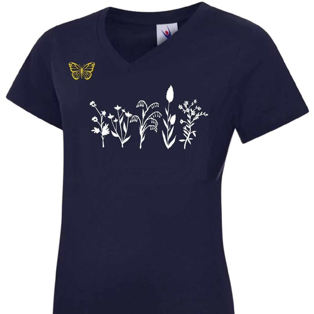 Turquoise Bubble Butterfly Print Women's Golf Shirts