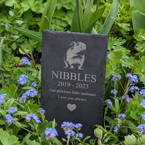 Personalised Guinea Pig Slate Memorial Plaque, pet memorial, grave marker, pet headstone, engraved plaque, engraved pet memorial