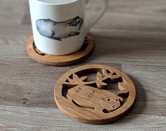 Guinea Pig Coaster (Oak), Guinea Pig Gifts, Guinea Pigs, Guinea Pig Lover
