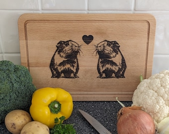 Guinea Pig Chopping Board, Serving Platter, Cheese Board, Charcuterie Board, Guinea Pig Gifts, Guinea Pig Lover, Engraved Chopping Board