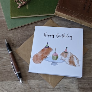Verjaardagskaart cavia (cupcake), caviakaart, caviacadeaus, cavia's, cavialiefhebber, cavia briefpapier