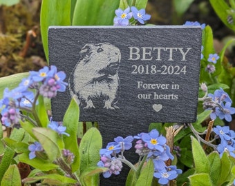 Gepersonaliseerde cavia leisteen Memorial Spike, huisdiergedenkteken, huisdiergrafsteen, gegraveerde plaquette, gegraveerd huisdiergedenkteken, gedenkplaat