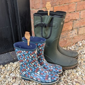 Pinzas para botas de agua para conejillos de indias (roble), pinzas para botas de agua (juego de 2), regalos para conejillos de indias, conejillos de indias, amantes de los conejillos de indias, regalos para los amantes de los conejillos de indias