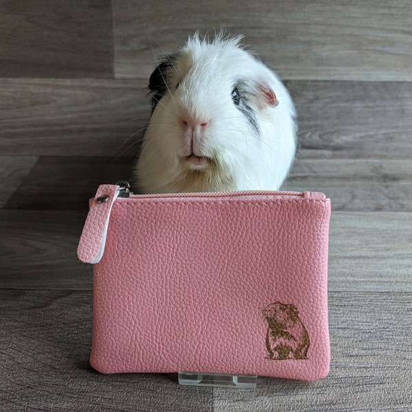 Guinea Pig Coin Purse (Pink), Guinea Pig Lover, Guinea Pig Gifts, Faux Leather, Vegan Leather, Coin Purse, Ladies Purse, Gifts for Her
