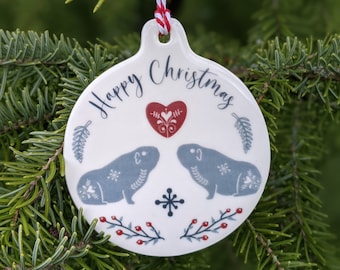 Guinea Pig Christmas Decoration Bauble Hanger (Nordic)