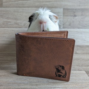 Meerschweinchen Brieftasche, Herren Geldbörse mit Gravur, Meerschweinchen Geschenke, Meerschweinchen Liebhaber, Meerschweinchen Vatertag, Vatertagsgeschenke, Meerschweinchen Papa