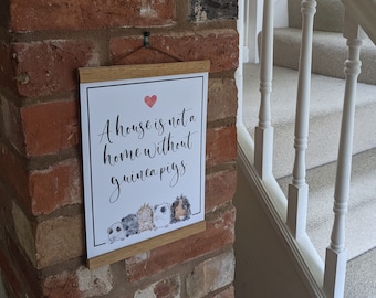 Guinea Pig Poster Print Wall Art - A house is not a home