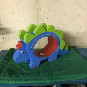 Mr. Stegosaurus dinosaur wooden piggy bank