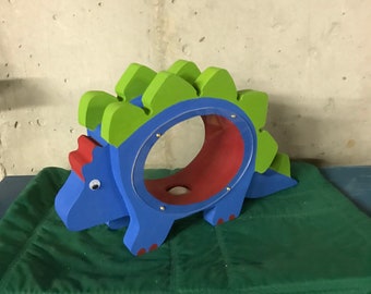 Mr. Stegosaurus dinosaur wooden piggy bank