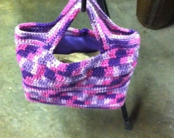 Plum Purple Crocheted Purse