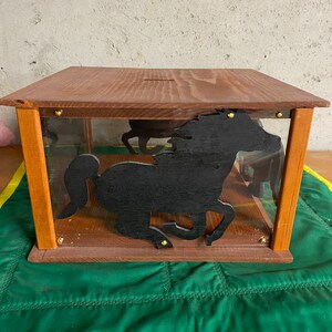 Horse wooden piggy bank