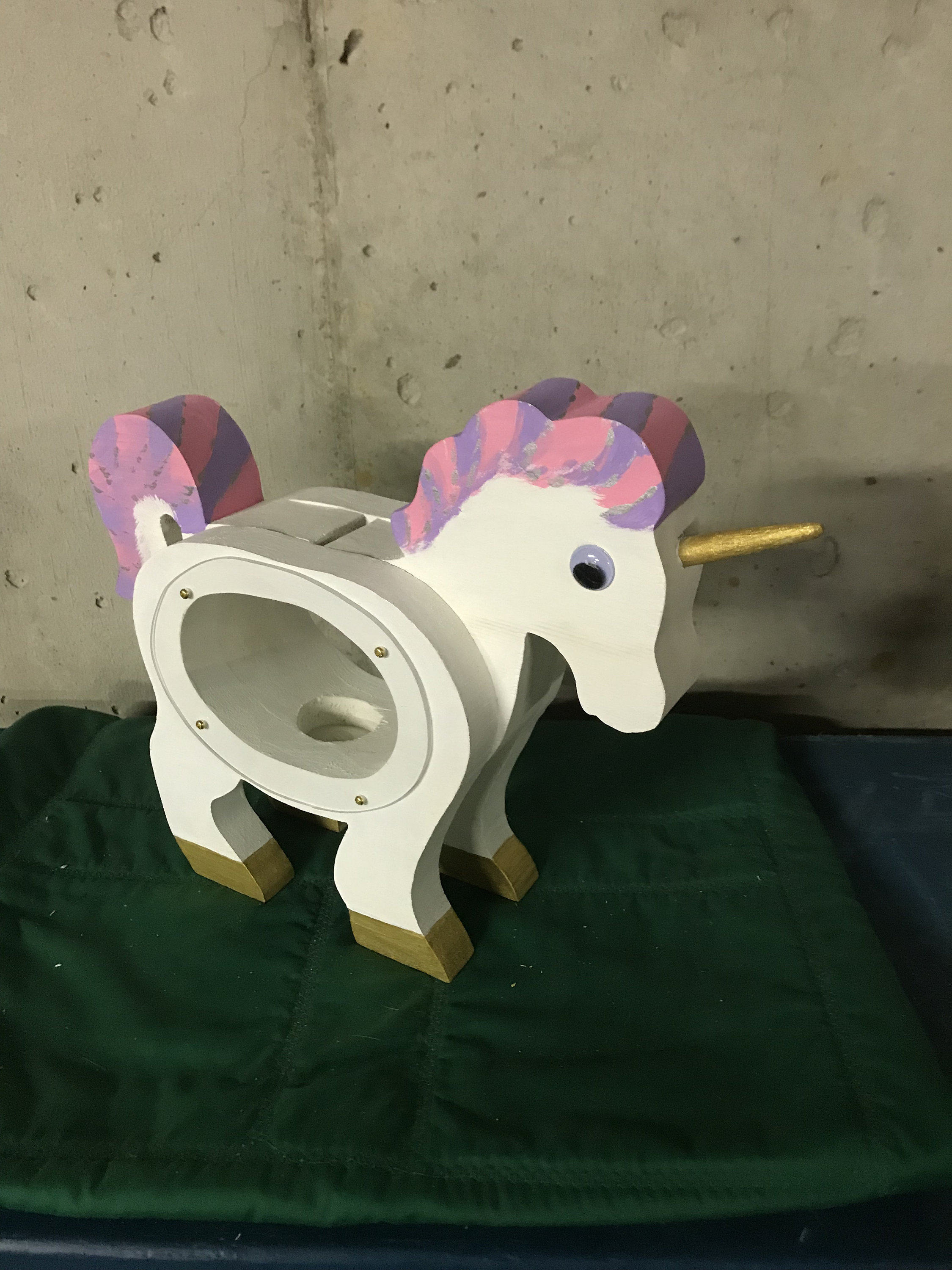 Unicorn wooden piggy bank