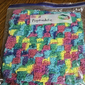 100% USA Cotton Handmade Crochet Dish Clothes Psychedelic