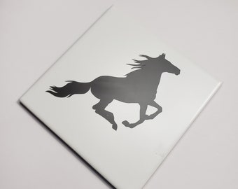 RUNNING WILD Horses--Ceramic Tile Coaster Set