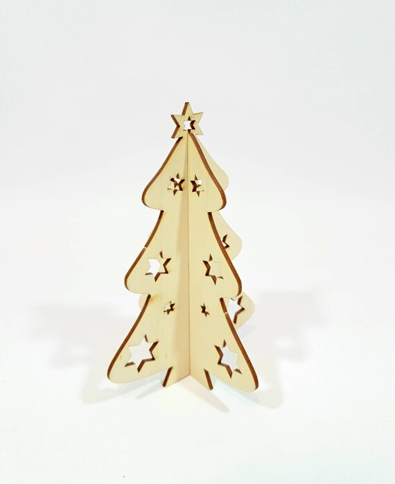 Arbre de Noël décoration M Log Slice et Mme Premier Noël en bois