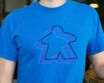 Meeple Overlap board game tee- Men's / Unisex cut Tabletop t-shirt